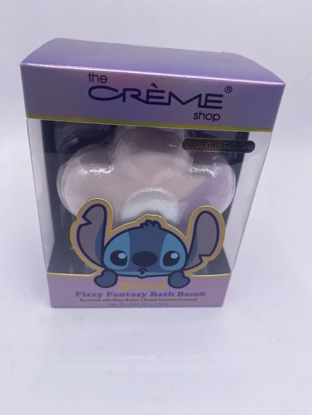 Disney Stitch Bath Bomb The Creme Shop Special Edition Peach Coconut 5.64oz NIB